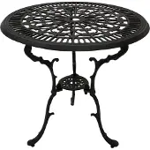 Degamo Bistrotisch Gartentisch Tisch Jugendstil 70cm rund, Aluguss grau antik, wetterfest