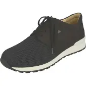 Finn Comfort Enfield Herren Schnürschuhe schwarz Nubukleder und Mesh - Größe: UK 7,5