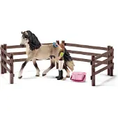 Schleich - Tierfiguren, Pferdepflegeset, Andalusier; 42270