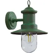 LINDBY Außenwandleuchte Eloretta, 22 cm, grün, Glas, Stahl