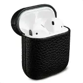 Accezz Echtleder Case Apple AirPods 1 / 2 - Schwarz