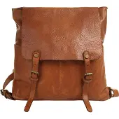 X-Zone Cityrucksack , Damen, Gr. B/H/T: 35cm x 31cm x 15cm, onesize, braun (cognac), Leder, Rindsleder, Retro, Rucksäcke Cityrucksack, echt Leder