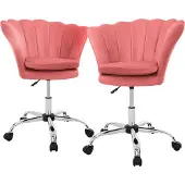 ML-Design | 2er-Set Schreibtischstühle Tulin Samt Rosa Samt 62x90x63 cm | NADUVI