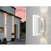 Konstsmide 2er-Set Aluminium Up-Down Wandleuchte weiß GU10 H. 23,5cm Fassadenbeleuchtung