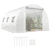 Outsunny Gewächshaus Foliengewächshaus ca. 3x4x2m Winterfest Tomatenhaus