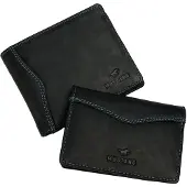 Mustang Leder Geldbörse Kartenhalter Berrima Giftbox Wallet and Creditcardholder Black schwarz