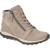 Gabor Schnürboots ROLLINGSOFT, Damen, Gr. 44, beige, Nubukleder, unifarben, Schuhe Schnürboots, Herbstboots, Stiefelette mit weicher Schaftrandpolsterung