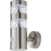 LINDBY LED-Außenwandleuchte Lanea, 22 cm, Edelstahl, Sensor
