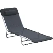 Outsunny Lounger - Außenstuhl - 182x56x24,5 cm - Schwarz