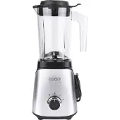 Caso B300 Standmixer, Edelstahlgehäuse, 300 Watt, 0,7 l Behälter, 3 Geschwindigkeiten, Universalzerkleinerer-Zubehör, Becher mit Trinkdeckel