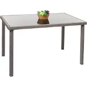 Mendler Poly-Rattan Tisch HWC-G19, Gartentisch Balkontisch, 120x75cm - grau
