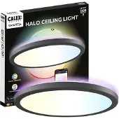 Calex Smart Home Deckenlampe HALO, dimmbar, schwarz, für Wohn- / Esszimmer, Kunststoff, Modern, Smart Home Deckenlampe