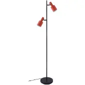 LINDBY Stehleuchte Ovelia, orange/schwarz, Metall, E27