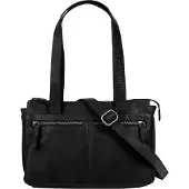 Sansibar Henkeltasche "Damen echt Leder", Damen, Gr. B/H/T: 30cm x 20cm x 11cm onesize, schwarz, Leder, leicht glänzend, unifarben, Taschen Henkeltasche, echt Leder