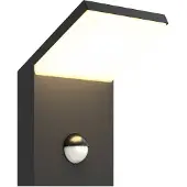 LUCANDE LED-Außenwandleuchte Nevio, Metall, anthrazit, Sensor