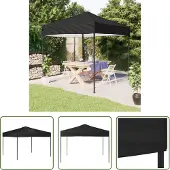 The Living Store Partyzelt Faltbar Schwarz 3x3 m