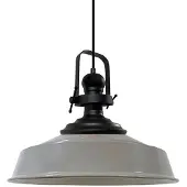 Bamyum Pendelleuchte Grau-Asletl Hängelampe Metall Ø40 cm, Modern Lampe