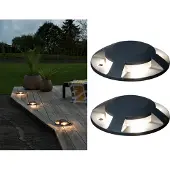 Konstsmide 2x LED Bodenaufbaustrahler Balkonbeleuchtung Aufbaustrahler anthrazit IP65 Ø20cm