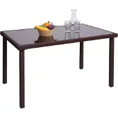 Mendler Poly-Rattan Tisch HWC-G19, Gartentisch Balkontisch, 120x75cm - braun