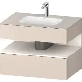 Duravit Einbauwaschtisch-Möbel-Set Qatego 80x55x60cm, w m/ta matt, Konsolen-Waschtischunterbau