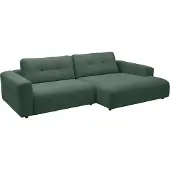 KAWOLA Sofa MIKA Ecksofa Cord smaragd Longchair rechts