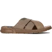 Rieker Herren Flip-Flops aus Naturleder, Beige, 3 cm Sohlenhöhe, zusätzliche Dämpfung