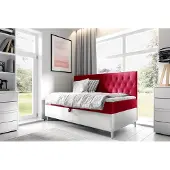 Fun-Möbel Boxspringbett Gästebett Kinderbett FINJA Nr.2 90x200cm Weiss-Rot