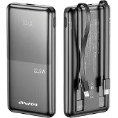 Awei Powerbank P76K 10000Mah 22.5W Czarny/Schwarz Digitale Anzeige