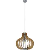 LINDBY Pendelleuchte Sina, Ø 35 cm, Holz, E27