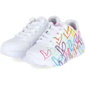 SKECHERS Mädchen sportliche Halbschuhe/ Low Sneaker SPREAD THE LOVE Weiß Synthetik Größe: 30