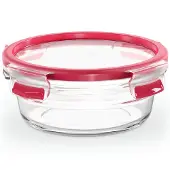 EMSA Aufbewahrungsbecher "Clip & Close Glas" 2 tlg. 0,6 Liter, rund, Stapelkante, backofengeeignet, auslaufsicher