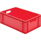 LA-KA-PE Transport-Stapelkasten B600xT400xH210 mm grau, geschlossen mit Griffloch