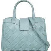 Samantha Look Henkeltasche , Damen, Gr. B/H/T: 33cm x 20cm x 8cm onesize, blau, Leder, Taschen Henkeltasche, echt Leder, Made in Italy