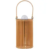 LINDBY LED-Solar-Tischleuchte Amaria, Bambus, Ø 12 cm