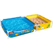 Bestway 561 Quadratischer Abnehmbarer Rohrrahmenpool Mit Sandkasten