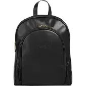 Cluty Cityrucksack , Damen, Gr. B/H/T: 30cm x 25cm x 12cm, onesize, schwarz, Leder, Rindsleder, unifarben, Rucksäcke Cityrucksack, echt Leder, Made in Italy