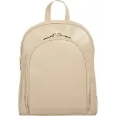 Cluty Cityrucksack , Damen, Gr. B/H/T: 30cm x 25cm x 12cm, onesize, beige, Leder, Rindsleder, unifarben, Rucksäcke Cityrucksack, echt Leder, Made in Italy