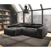 DELIFE Ecksofa Sirpio XL 270x170 cm Mikrofaser Schwarz Recamiere variabel