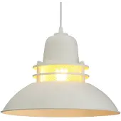 Bamyum Pendelleuchte Hängelampe weiß Metall Ø34 cm E27 Retro Lampe