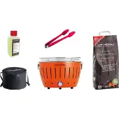 LotusGrill S Small Kompakt Starter-Set Mandarinenorange Holzkohlegrill 5 teilig