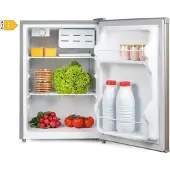 Primo PR154FR Tischkühlschrank - 66 Liter Fassungsvermögen - Silber - Freistehender Tischkühlschrank