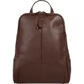 Samantha Look Cityrucksack , Damen, Gr. B/H/T: 20cm x 32cm x 6cm, onesize, braun, Leder, Rindsleder, leicht glänzend, unifarben, Rucksäcke Cityrucksack, echt Leder, Made in Italy