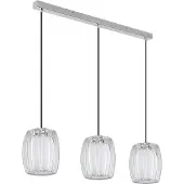 Globo Hängeleuchte Maribel Länge 86 cm chrom/klar Kunststoff 3-fl.