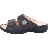 Finn Comfort Sansibar Damen Pantolette schwarz black geprägtes Glattleder - Größe: 41