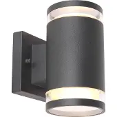 Globo Außenleuchte Aluminium anthrazit matt, Kunststoff klar, Richtung Lichtschein: auf- und abwärts, IP44, BxH: 100x165mm, AL: 130mm, exkl. 2x GX53 LED 11W 230V
