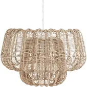 Beliani Hängelampe Beige aus Papierseil Modern Boho Wohnzimmer Esszimmer Beleuchtung