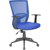 Dmora Bürostuhl Palmerston, Mesh Chefsessel mit Armlehnen, Ergonomischer Bürositz, 59x64h96/106 cm, Blau