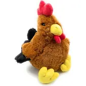 Onwomania Plüschtier Kuscheltier Stoff Tier Huhn Hahn Vogel Bauernhof 25cm Braun
