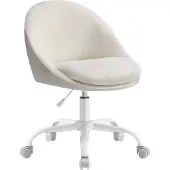 Songmics Homeoffice Stuhl, Drehstuhl, Schreibtischstuhl, aus Sherpa, cappuccinobeige-wolkenweiß