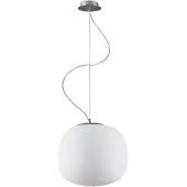 LINDBY Pendelleuchte Ginevra, Ø 38 cm, weiß, Glas, E27